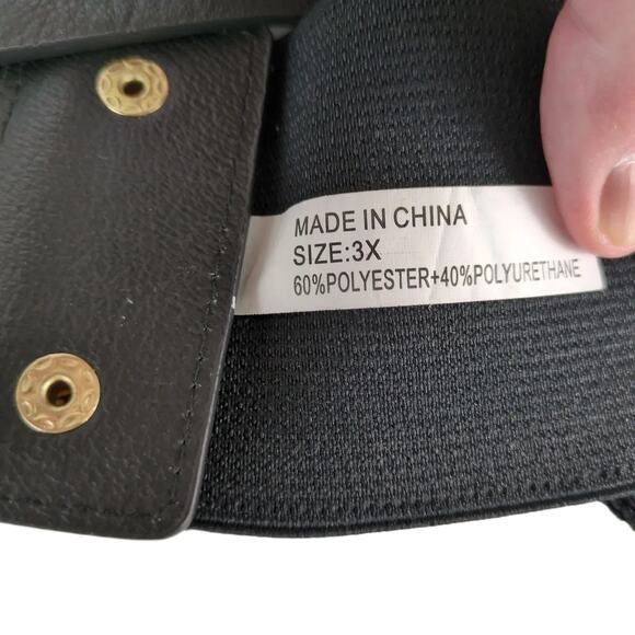 Elastic Corset-Style Belt 3X Rivets & Rings Strappy Waist Steampunk Goth Biker - Picture 4 of 6